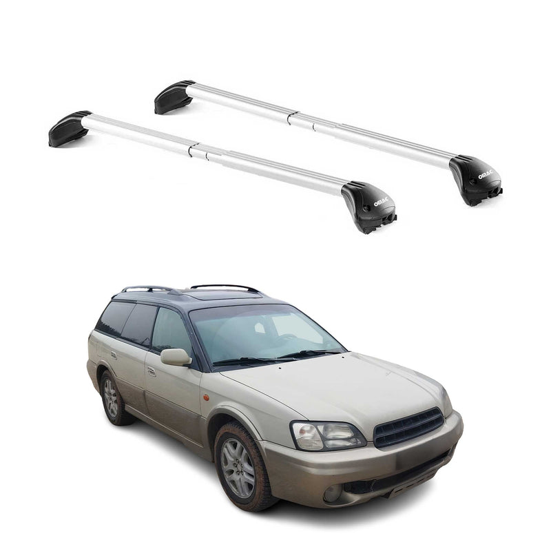 Barres de toit pour Subaru Outback BE 1998-2003 5P Gris Argenté 2 pièces ABE