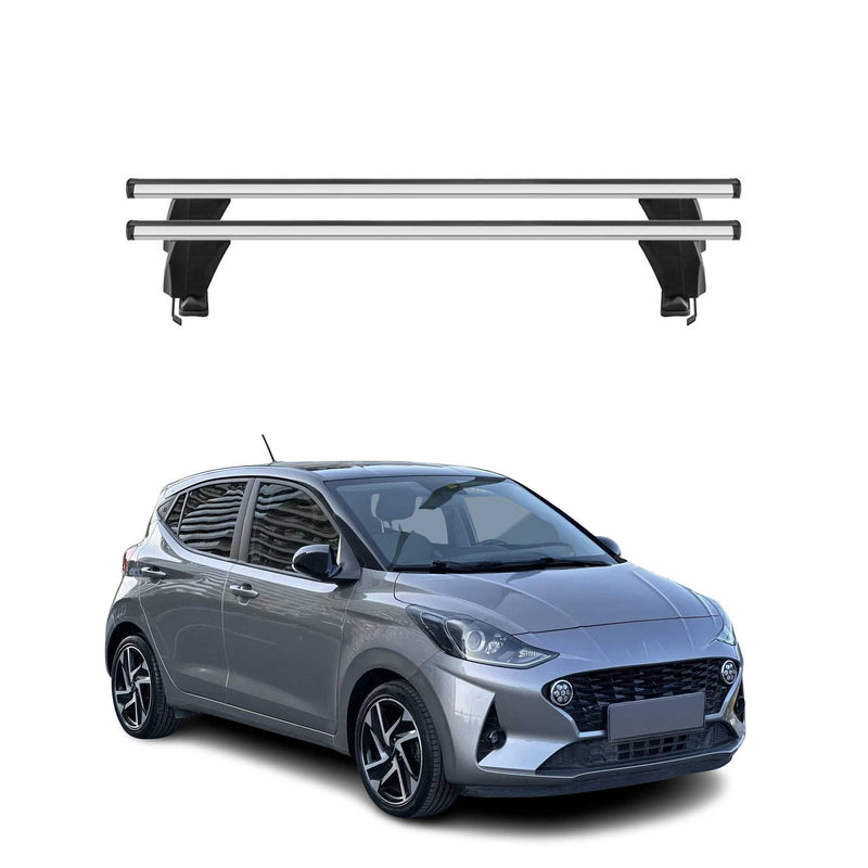 Menabo Barres de toit Transversales pour Hyundai i10 2019-2025 Gris ABE 2x