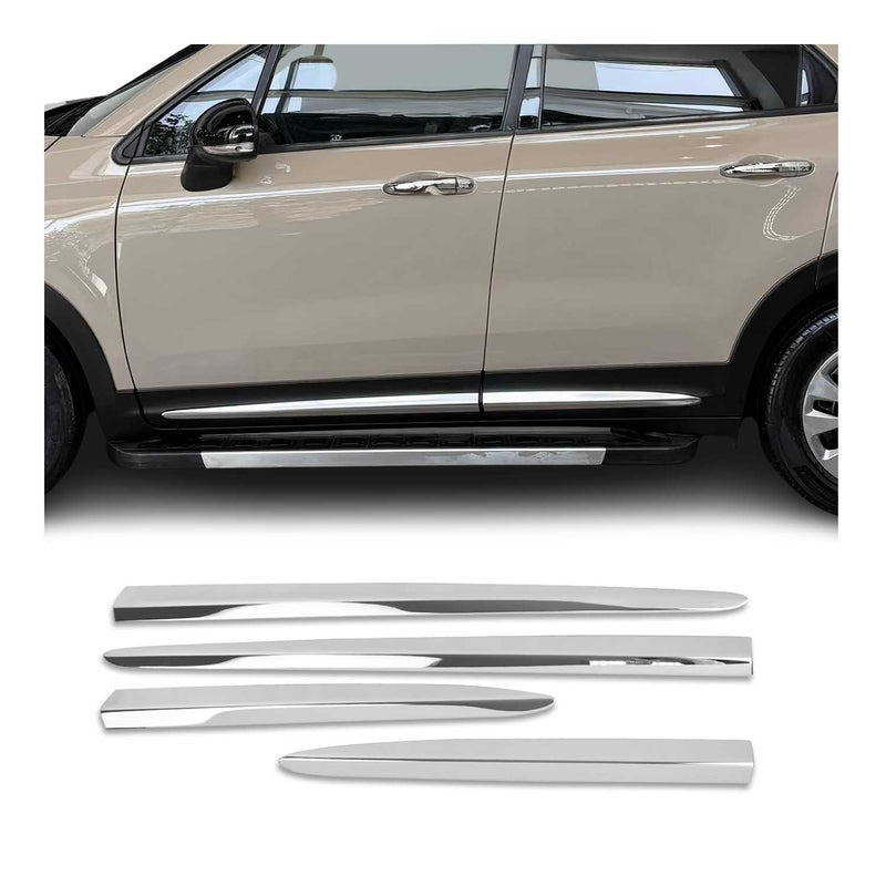 Garniture Baguette de porte latérale pour Fiat 500X 2015-2025 en acier inox 4Pcs