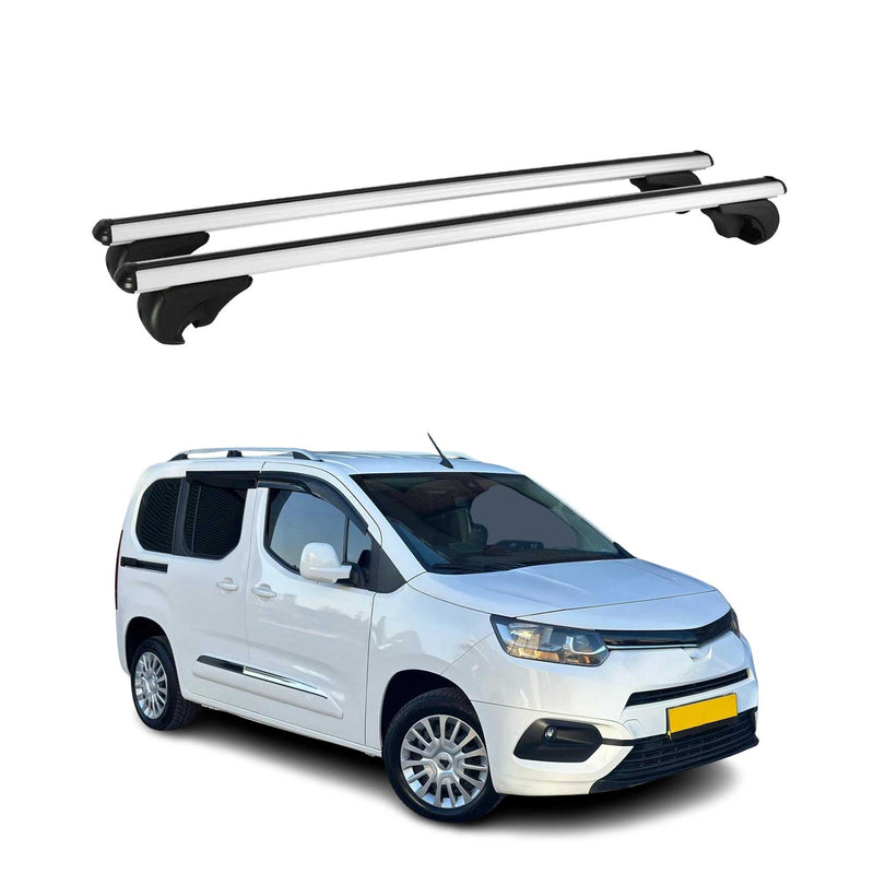 Barres de toit Transversales pour Toyota Proace City 2019-2024 Aluminium Argent