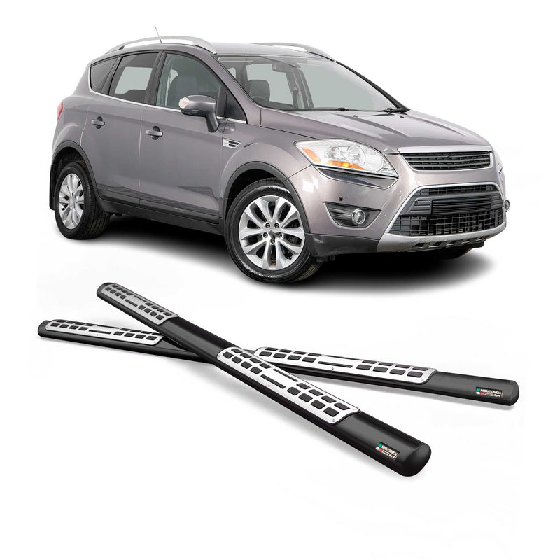 Marchepieds Latéraux pour Ford Kuga 2008-2012 Acier Inoxydable Noir