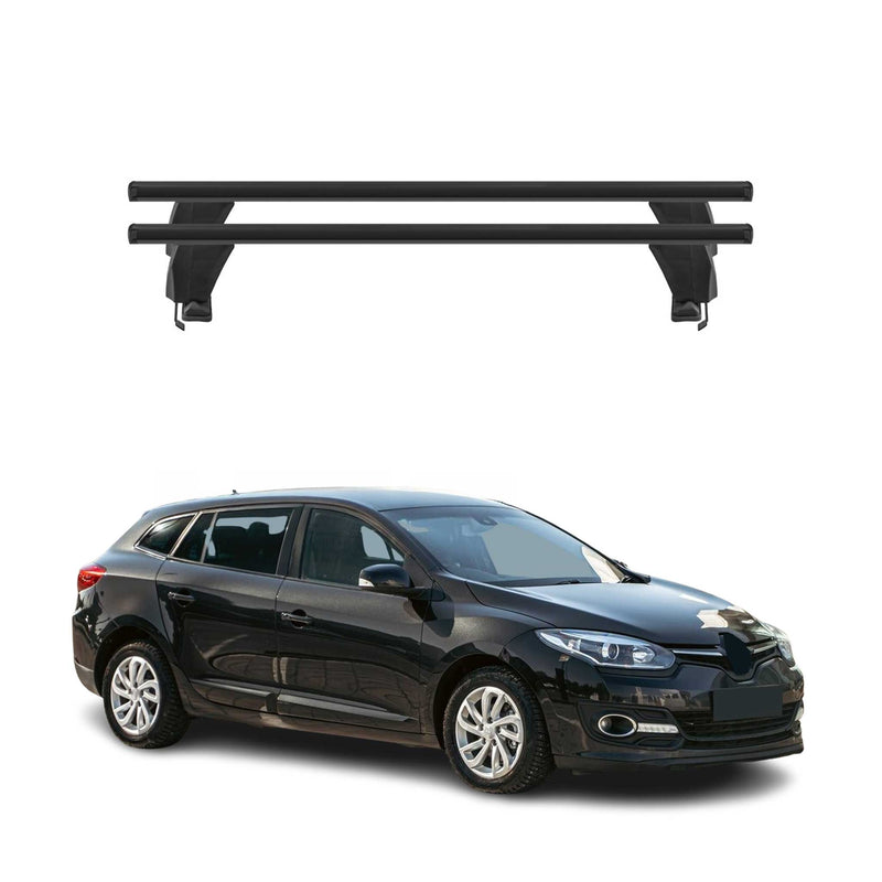 Barres de toit transversales pour Renault Megane III Sportour 2009-2016 Alu Noir