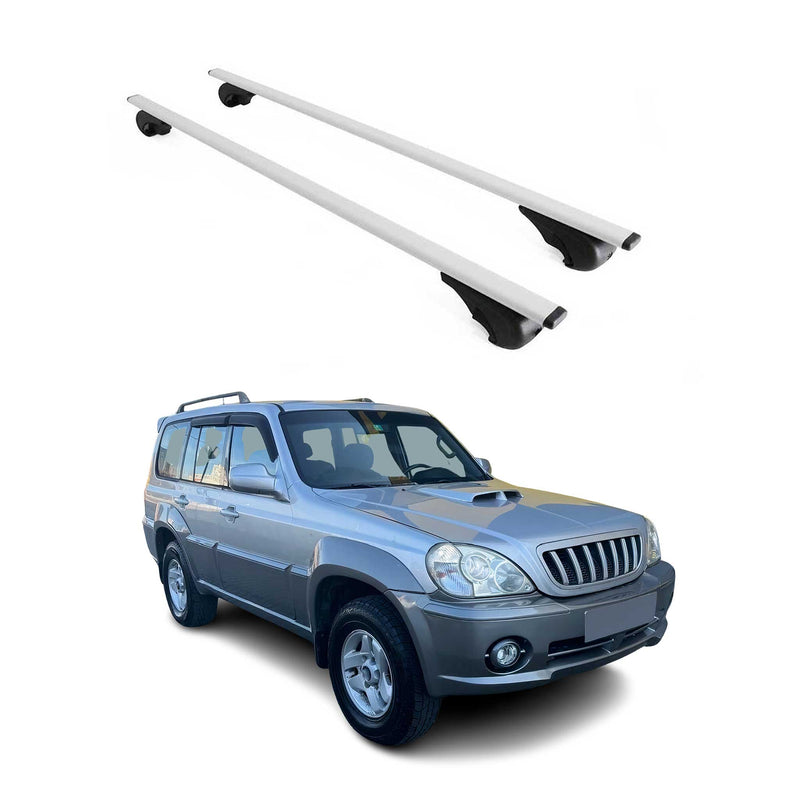 Barres de toit Transversales pour Hyundai Terracan 2001-2007 Fer Argent