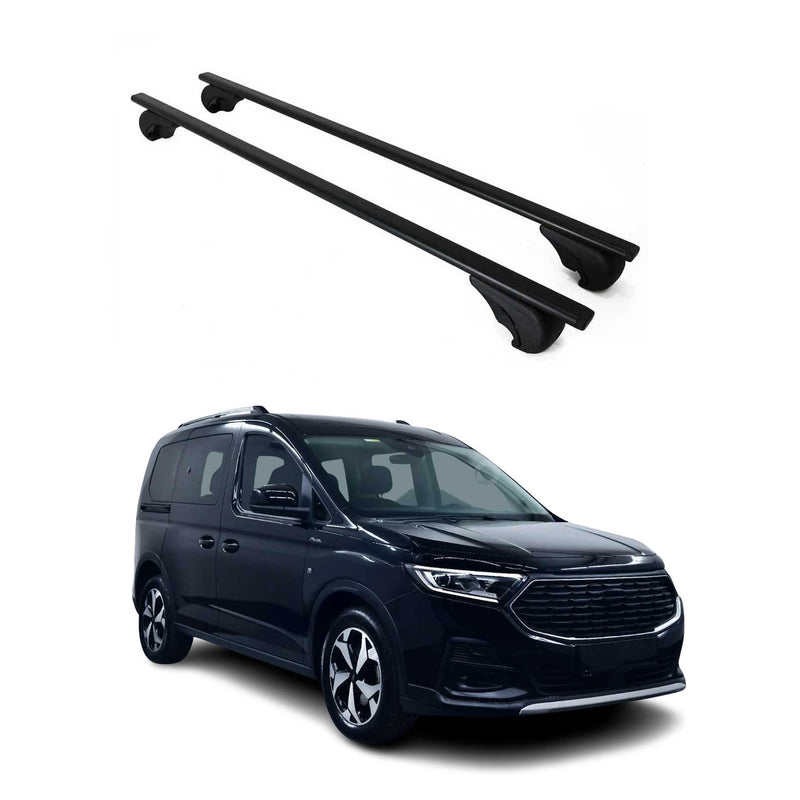 Barres de toit Transversales pour Ford Tourneo Connect 2021-2024 Fer Noir