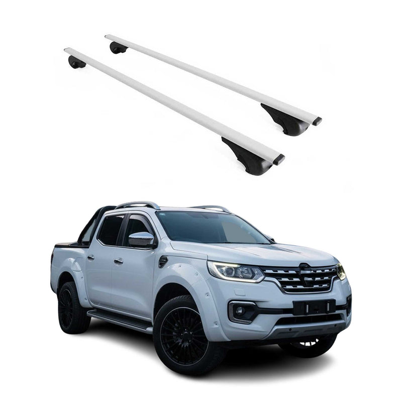 Barres de toit Transversales pour Renault Alaskan 2017-2024 Fer Argent