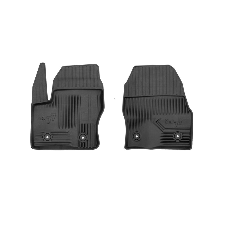 Tapis de Sol de Voiture pour Ford Transit Connect II 2013-2022 TPE Noir 2Pcs