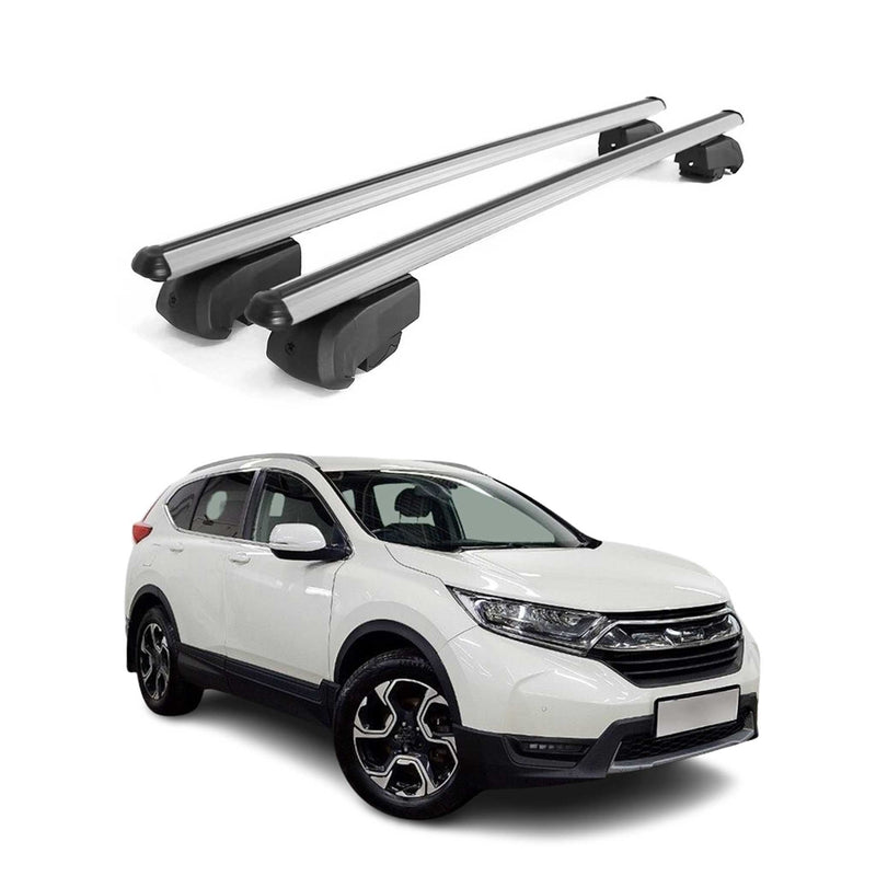 Barres de toit Transversales pour Honda CR-V 2019-2023 Aluminium Gris ABE