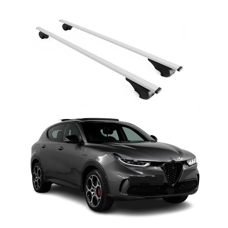 Barres de toit transversales pour Alfa Romeo Tonale 2022-2025 Fer Argent 2Pcs