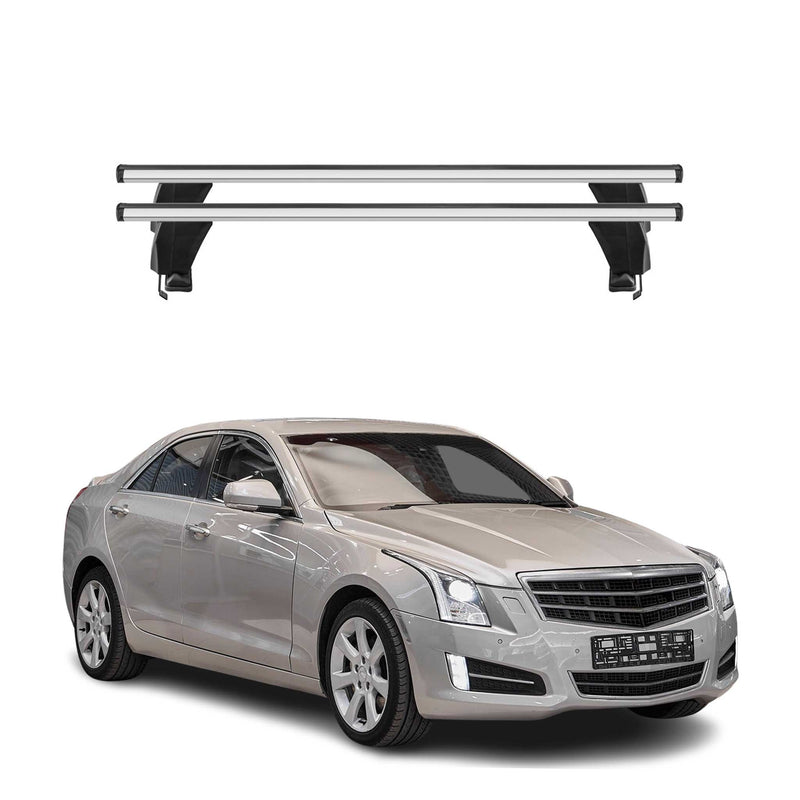 Menabo Barres de toit Transversales pour Cadillac ATS 2013-2019 Gris ABE 2x