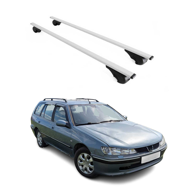 Barres de toit Transversales pour Peugeot 406 1999-2005 Fer Argent