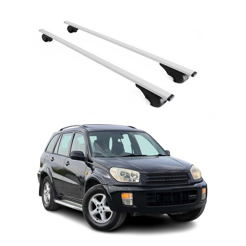 Barres de toit Transversales pour Toyota RAV4 2000-2005 Fer Argent