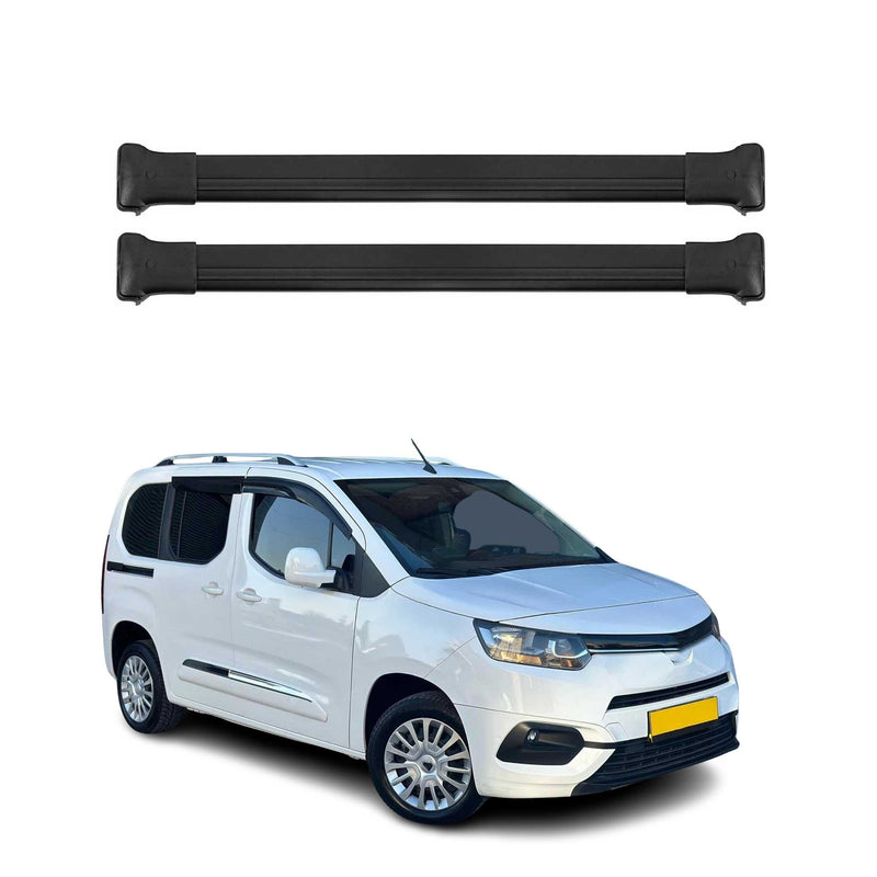 Barres de Toit Transversales pour Toyota Proace City 2019-2021 Alu Noir ABE