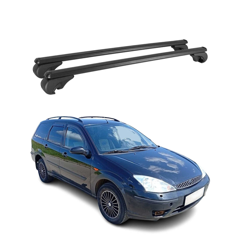 Barres de toit Transversales pour Ford Focus I Break 1999-2005 Aluminium Noir