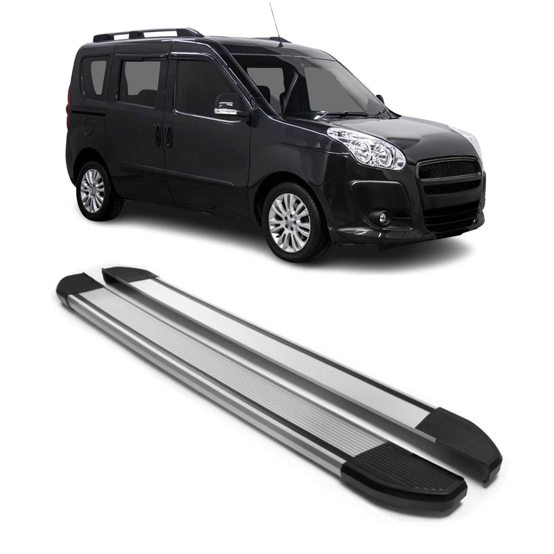 Marchepieds Latéraux pédale pour Fiat Doblo 2010-2021 L1 Argent Aluminium 2Pcs