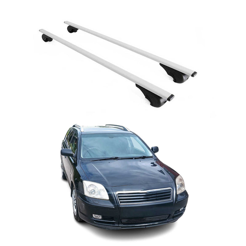 Barres de toit Transversales pour Toyota Avensis Break 1997-2000 Fer Argent