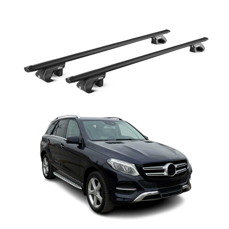 Barres de toit transversales ABE pour Mercedes GLE 2015-2025 5 P Alu Noir 2x