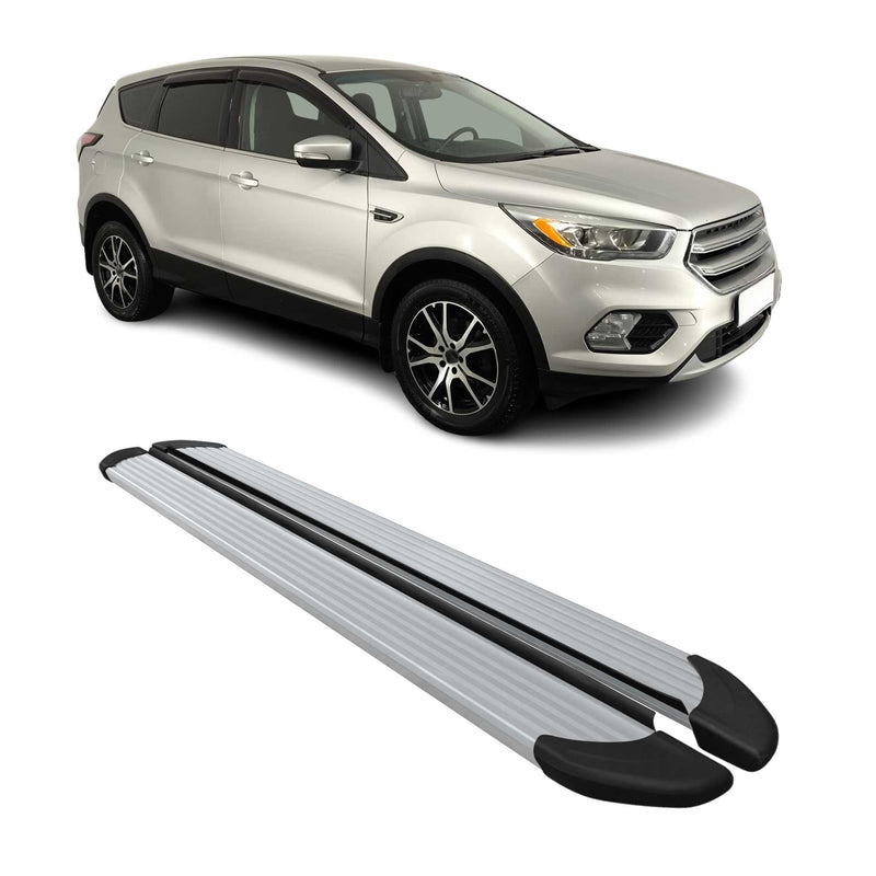 Marchepieds Latéraux pédale pour Ford Kuga 2012-2018 Aluminium Argent 2Pcs