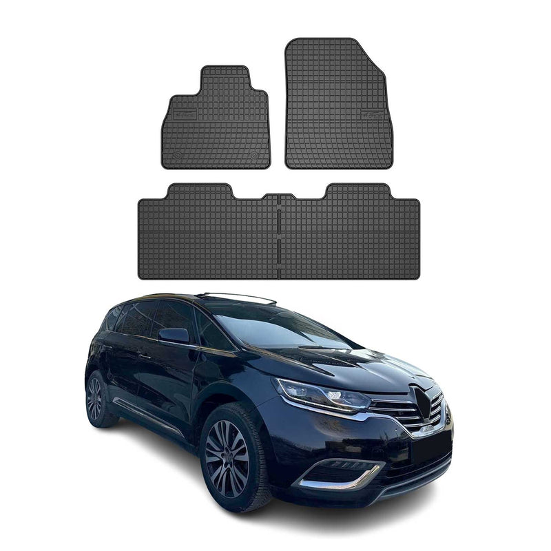 Tapis de Sol pour Renault Espace 2014-2020 Caoutchouc Noir