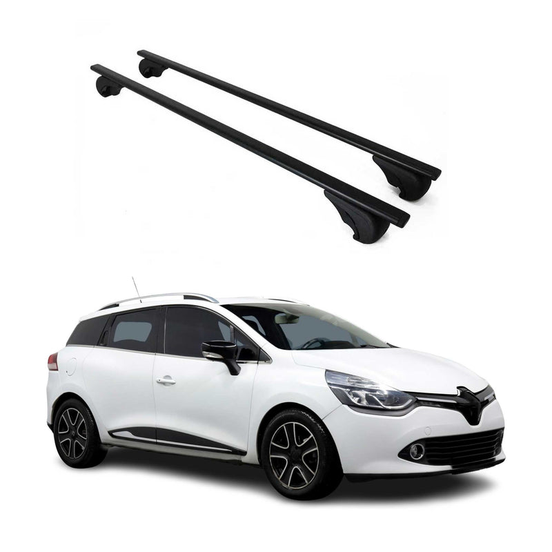 Barres de toit Transversales pour Renault Clio Grandtour 2012-2019 Fer Noir