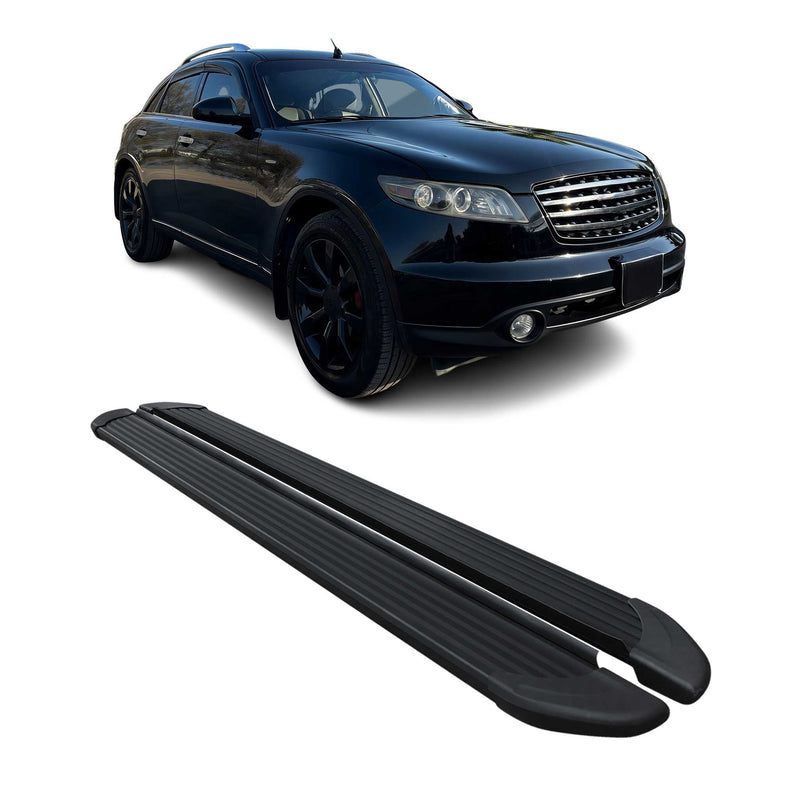 Marchepieds Latéraux pédale pour Infiniti FX35 2003-2008 Aluminium Noir 2Pcs
