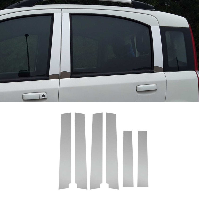 Couverture Garniture de pilier B pour Fiat Panda 2003-2012 en acier inox 6Pcs