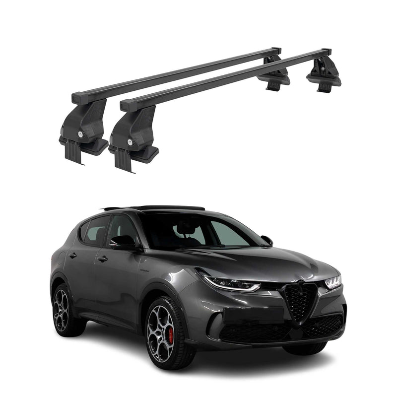 Barres de toit transversales Menabo pour Alfa Romeo Tonale 2022-2025 Noir