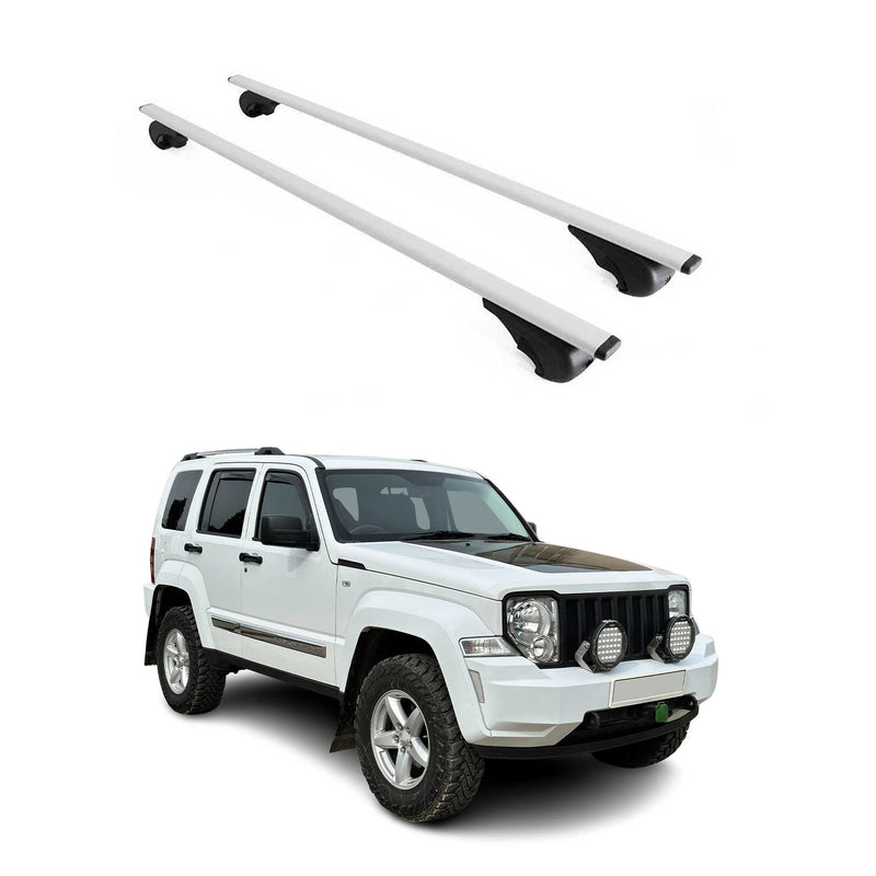 Barres de toit Transversales pour Jeep Cherokee 2008-2013 Fer Argent