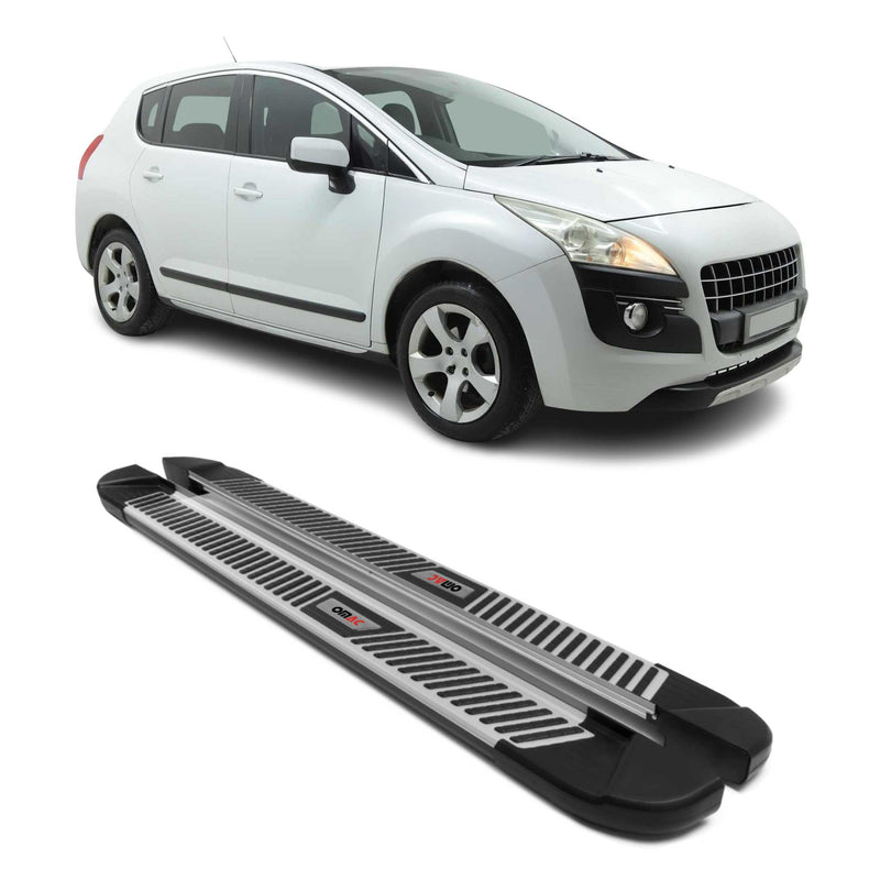 Marchepieds Latéraux pour Peugeot 3008 2009-2016 Aluminium Noir Gris 2Pcs