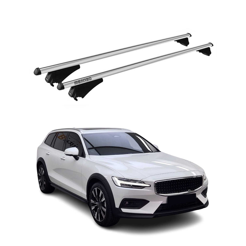 Tiger Barres de toit transversales pour Volvo V60 Cross 2015-2019 Gris