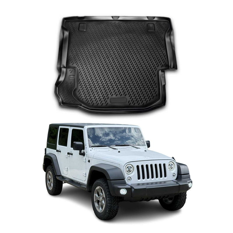 Tapis de Coffre pour Jeep Wrangler 2007-2017 en caoutchouc TPE 3D Noir