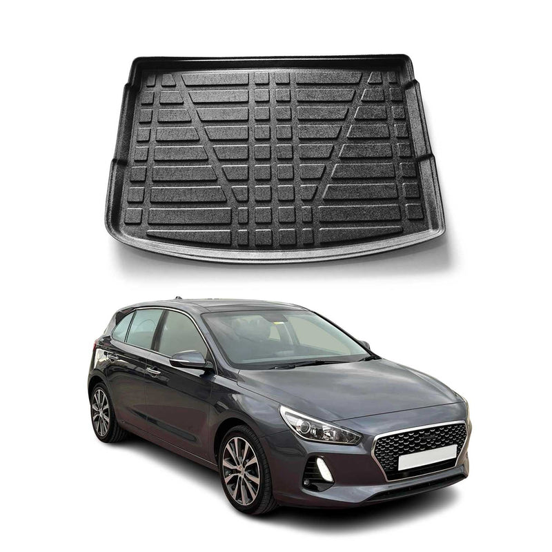 Tapis de Coffre pour Hyundai i30 2016-2025 HB en TPE Noir