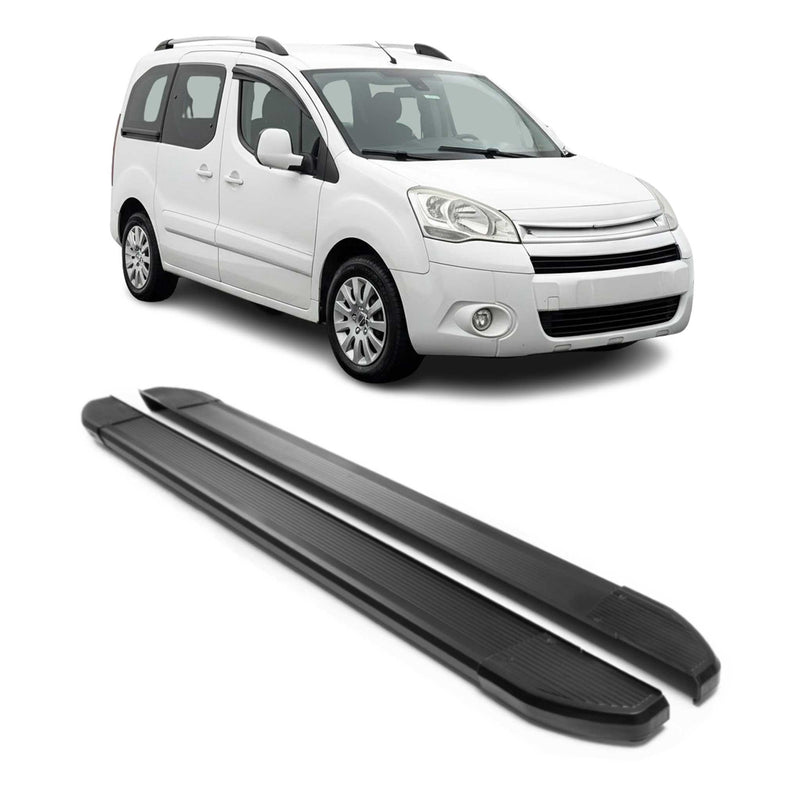 Marchepieds Latéraux pour Citroen Berlingo 2008-2018 L1 Noir Aluminium 2Pcs
