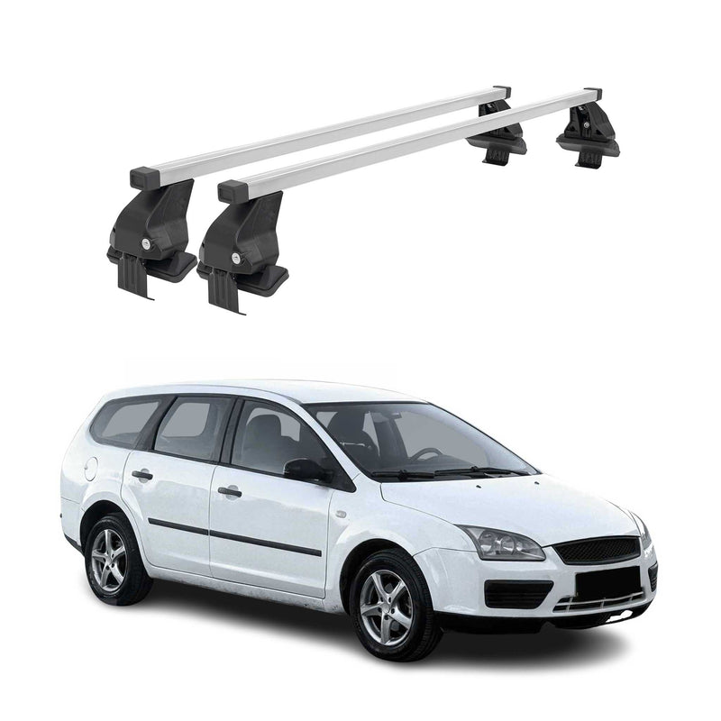 Barres de toit transversales pour Ford Focus III SW 2011-2018 Acier Gris