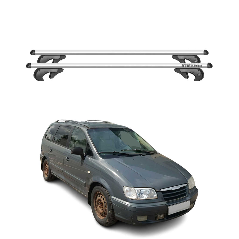 Barres de toit transversales pour Hyundai Trajet 1999-2008 90kg Alu Gris 2x