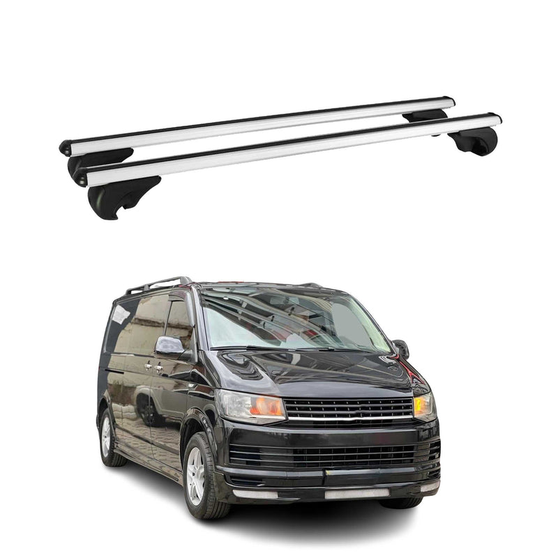 Barres de toit Transversales pour VW T6 T6.1 Transporter 2015-2024 Alu Argent