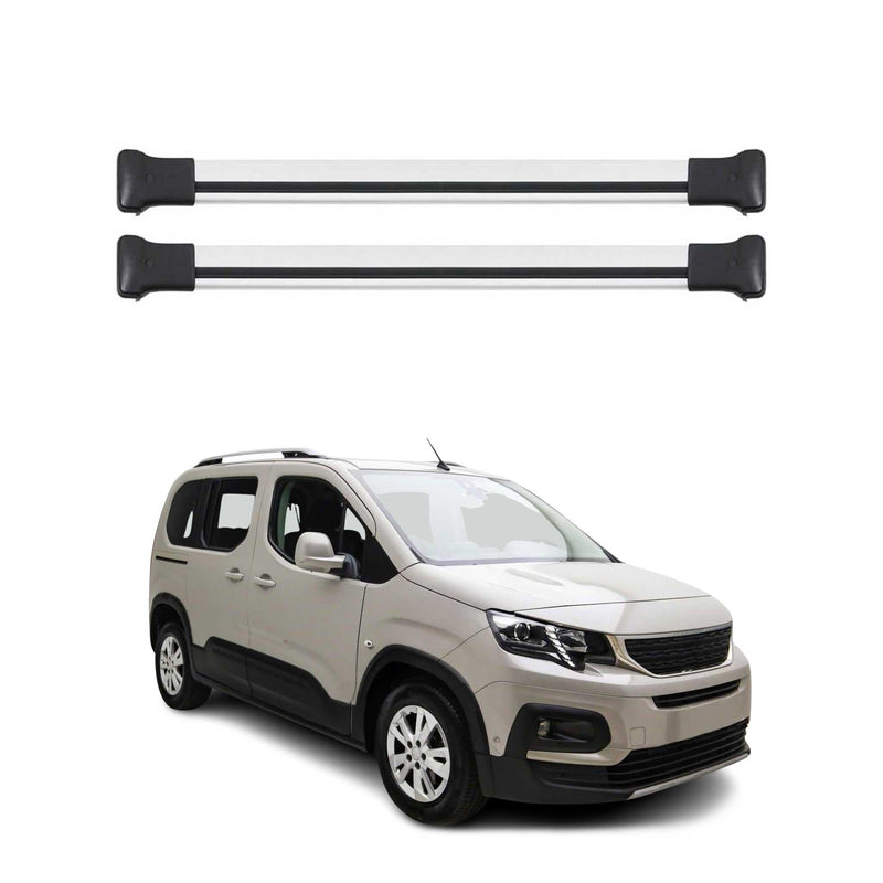 Barres de toit transversales pour Peugeot Partner 2018-2021 en gris ABE