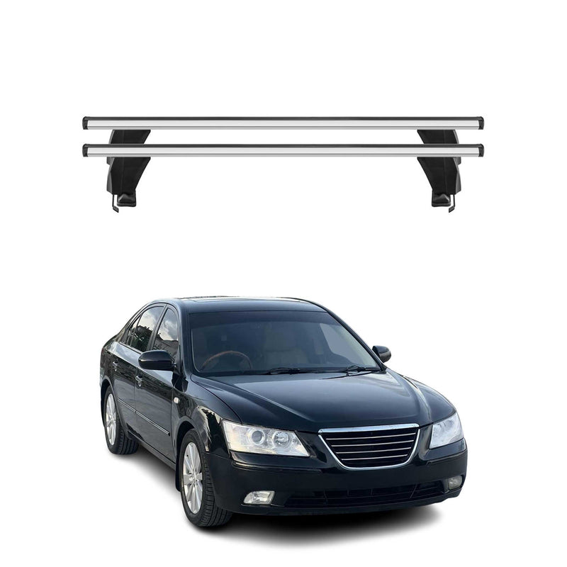Menabo Barres de toit Transversales pour Hyundai Sonata VI 2010-2014 Alu Gris
