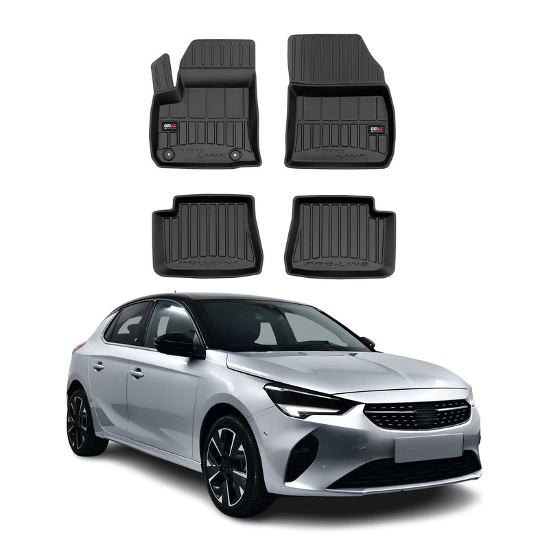 OMAC Tapis de sol en caoutchouc pour Opel Corsa-e F 2019-2023 Noir Premium