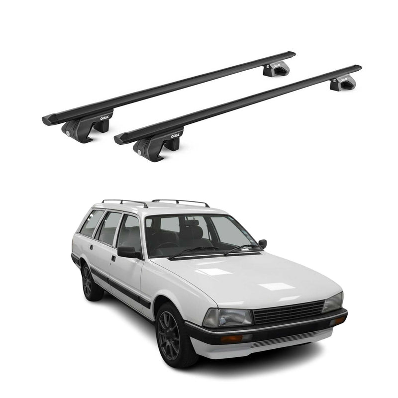 Barres de toit transversales pour Peugeot 505 Break 1980-1992 Alu Noir 2x ABE