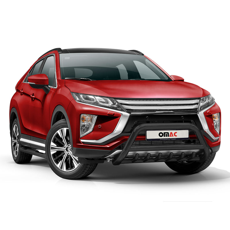 Pare-Buffle Avant Pour Mitsubishi Eclipse Cross 2017-2025 Acier Inox Noir