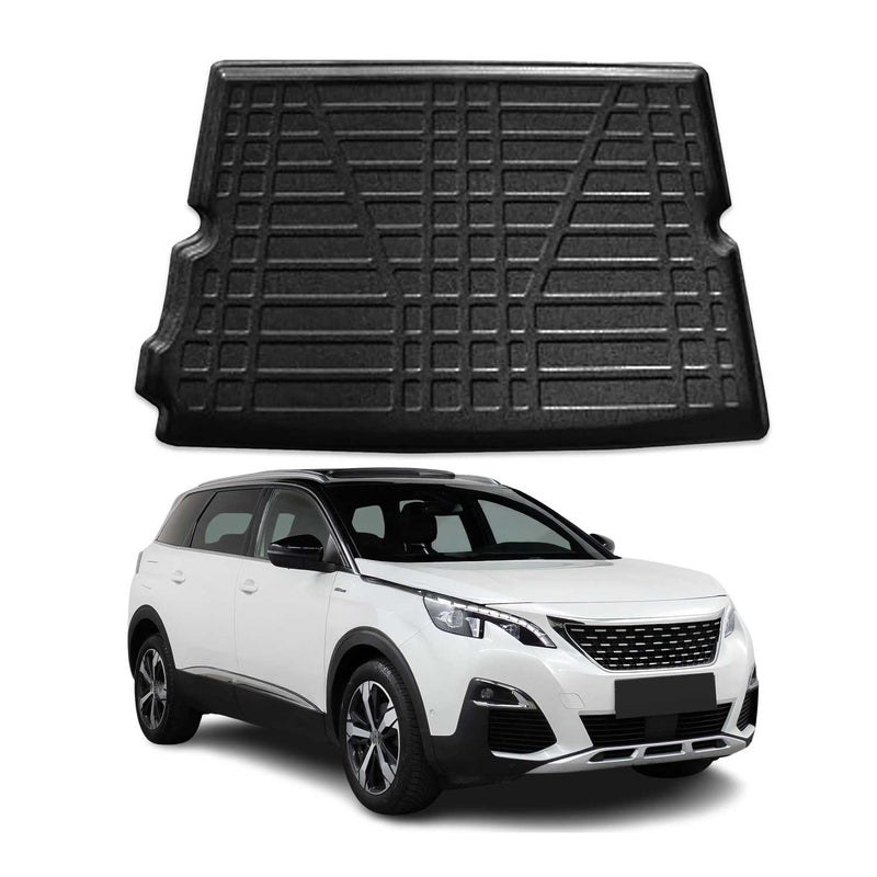 Tapis de Coffre pour Peugeot 5008 II 2016-2022 en TPE Noir