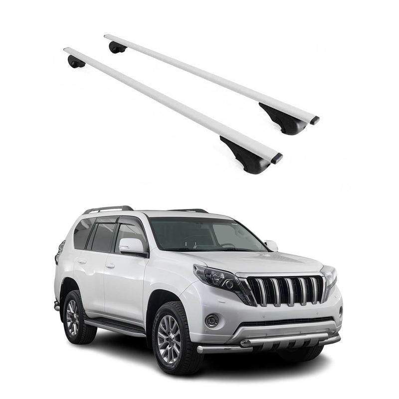 Barres de toit Transversales pour Toyota Land Cruiser Prado 2008-2024 Fer Argent
