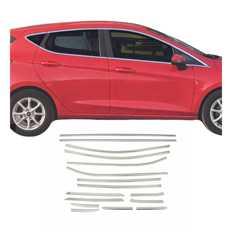 Garniture de Fenêtre pour Ford Fiesta HB 2017-2021 Acier Inox 6Pcs
