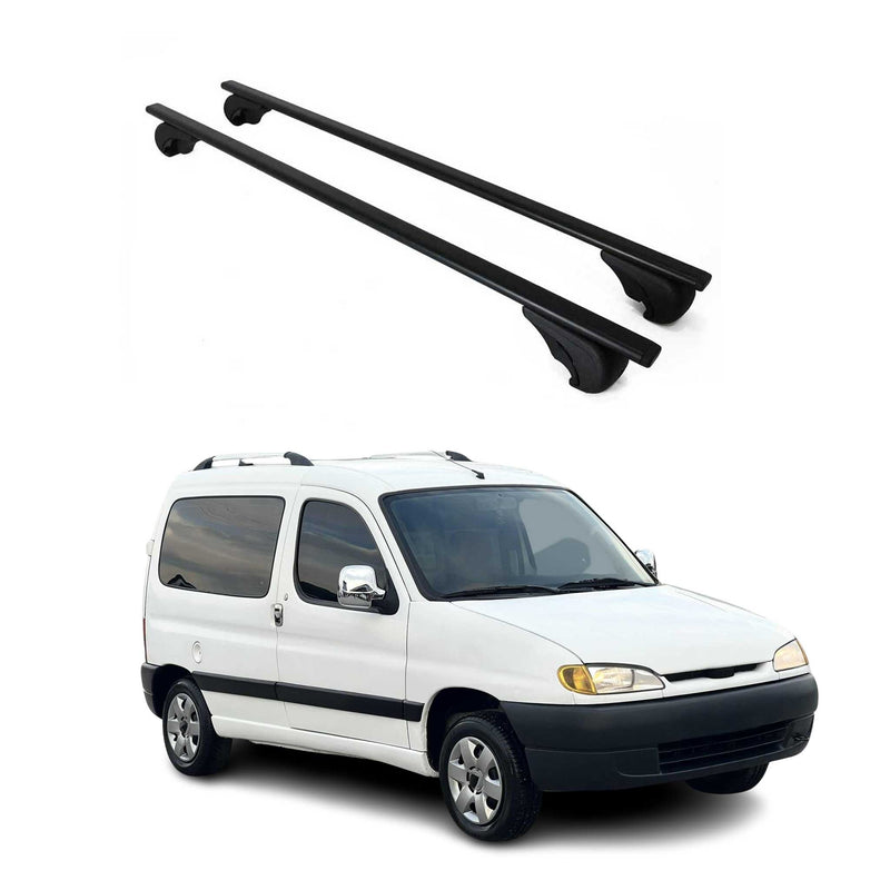 Barres de toit Transversales pour Peugeot Partner 1996-2008 Fer Noir