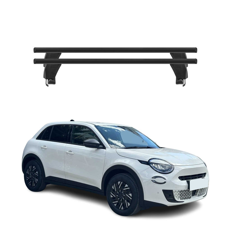 Menabo Barres de toit transversales pour Fiat 600E/600 2023-2025 Alu Noir 2x