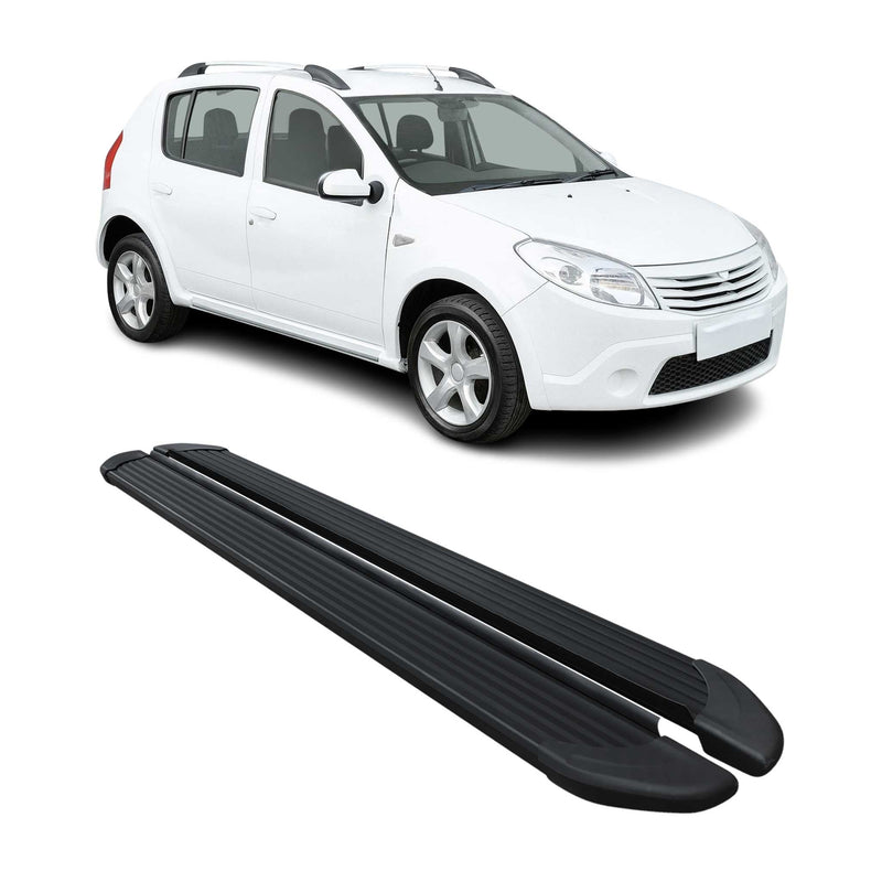 Marchepieds Latéraux pour Dacia Sandero Stepway 2007-2012 Aluminium Noir 2Pcs