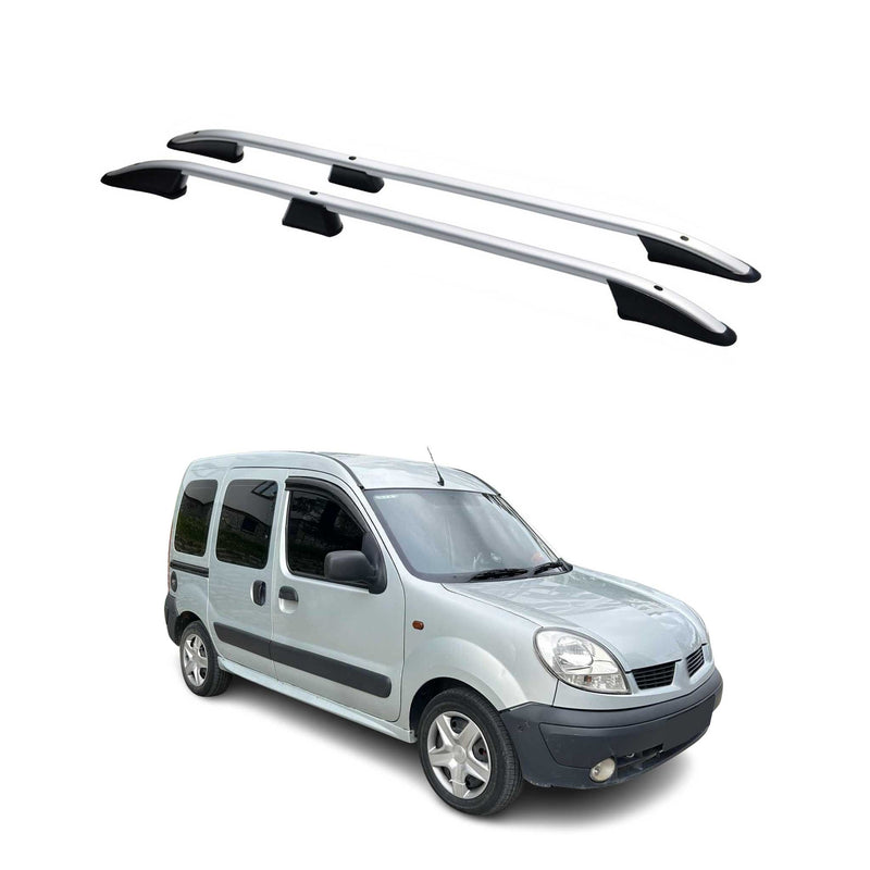Barres de toit longitudinales pour Renault Kangoo 1996-2007 L1 Court Alu Gris