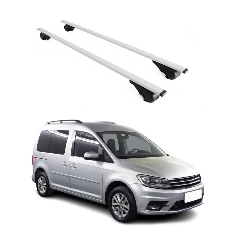 Barres de toit Transversales pour VW Caddy 2015-2020 Fer Argent