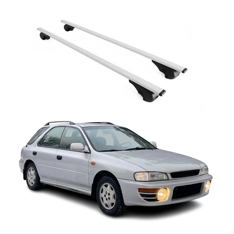 Barres de toit Transversales pour Subaru Impreza Break 1994-2000 Fer Argent