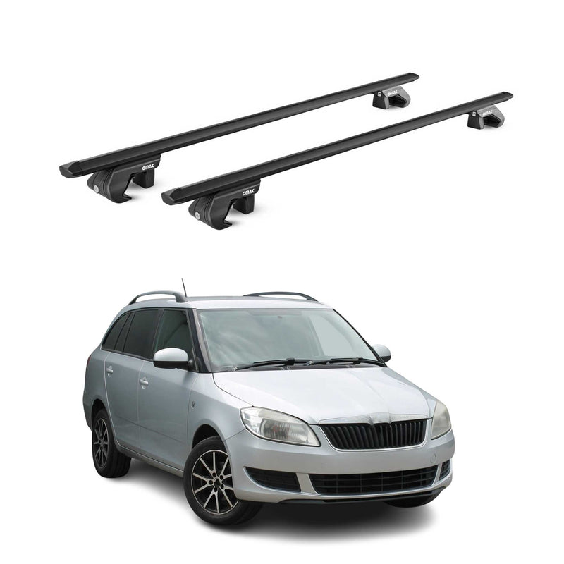 Barres de toit transversales ABE pour Skoda Fabia Scout 5J 2009-14 5 P Noir 2x